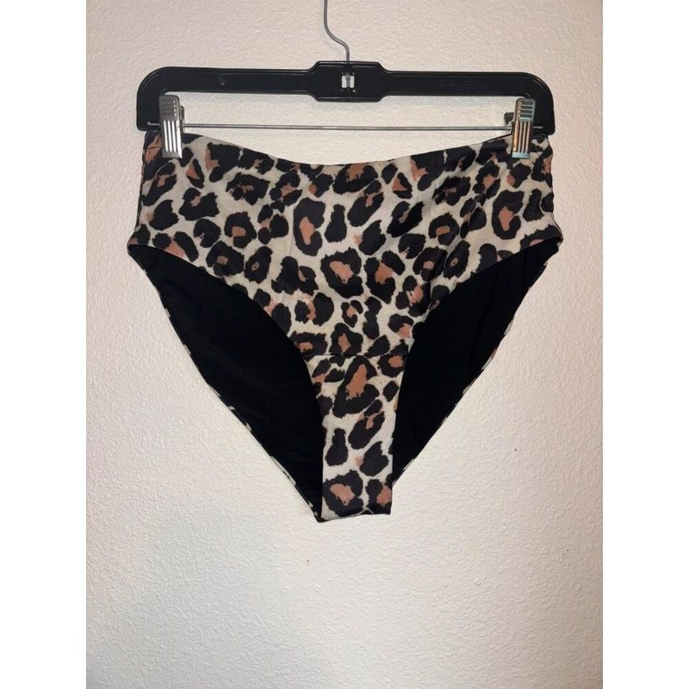 NWT High Mid Waist Image Bikini Bottoms Large Cheetah Animal Print